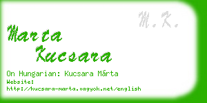marta kucsara business card